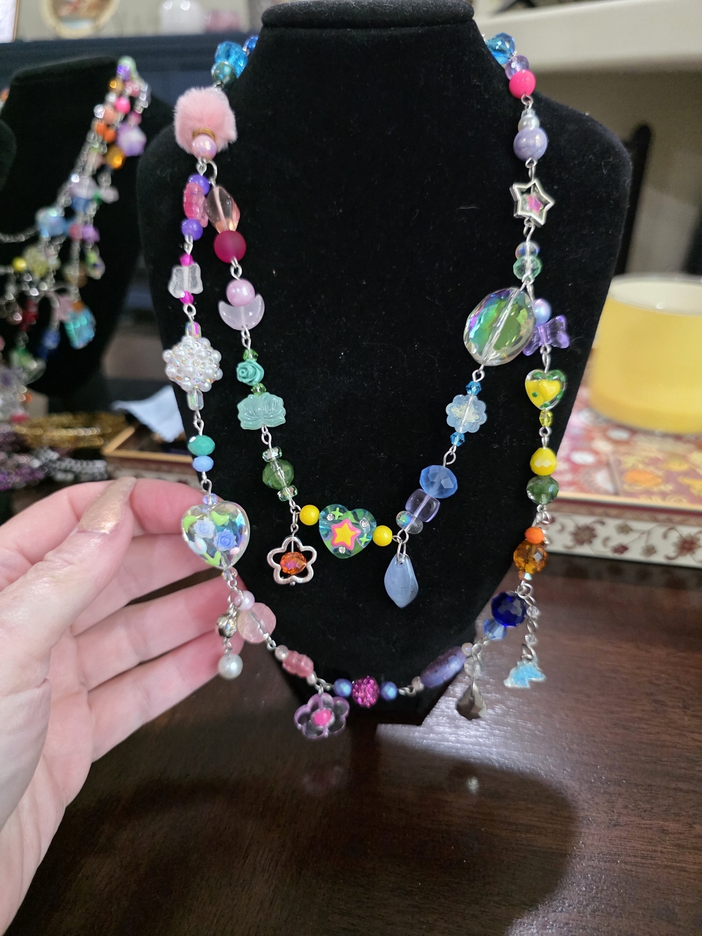 Handmade Multicolor Glass Beaded Charm Necklace - Women Jewelry